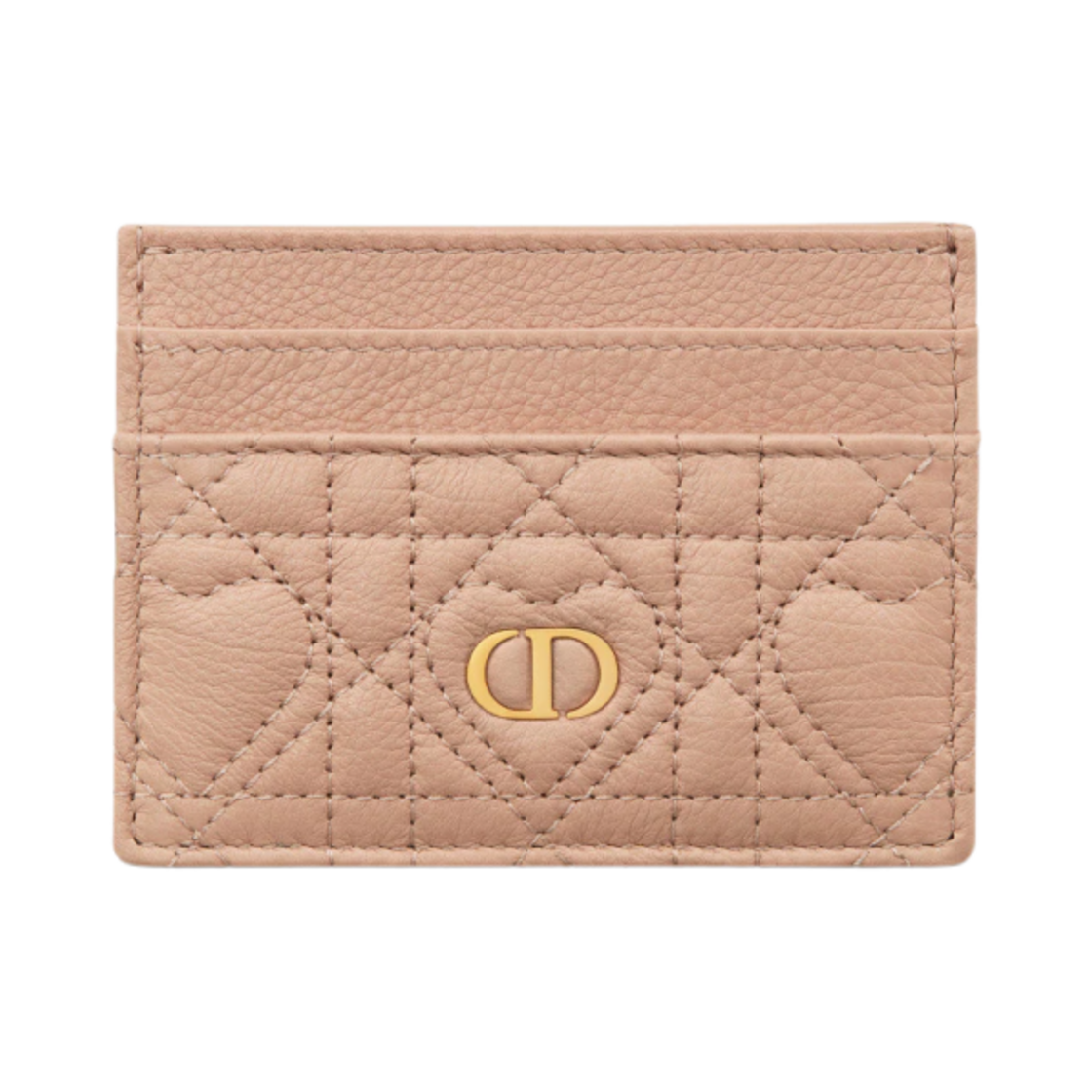 디올 카로 5 슬롯 카드 홀더 까나쥬 카프스킨 하트 모티프 핑크(Dior Caro Five Slot Card Holder Cannage Calfskin with Heart Motif Pink) - 1
