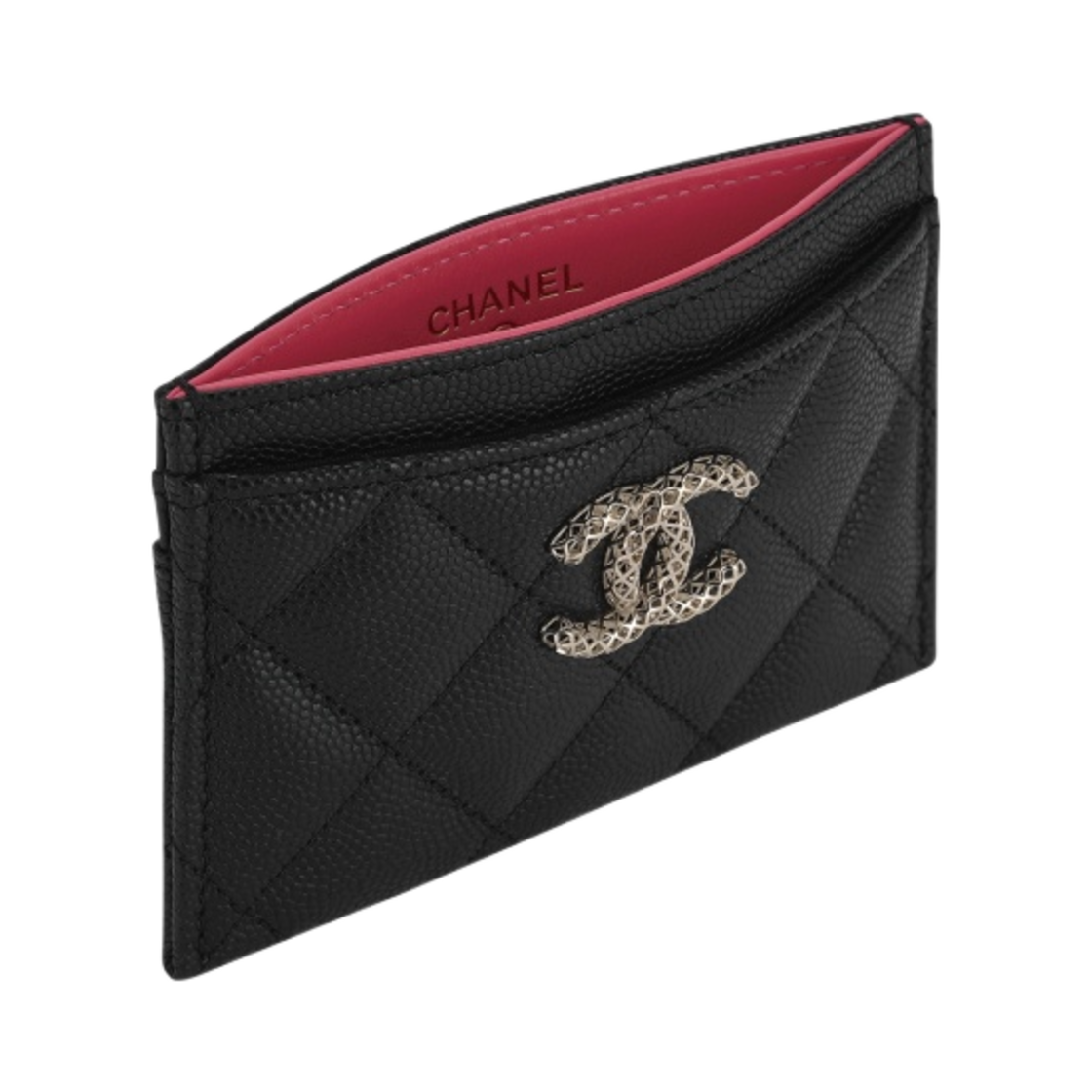 샤넬 카드 홀더 그레인드 샤이니 카프스킨 & 골드 메탈 블랙(Chanel Card Holder Grained Shiny Calfskin & Gold Black) - 3