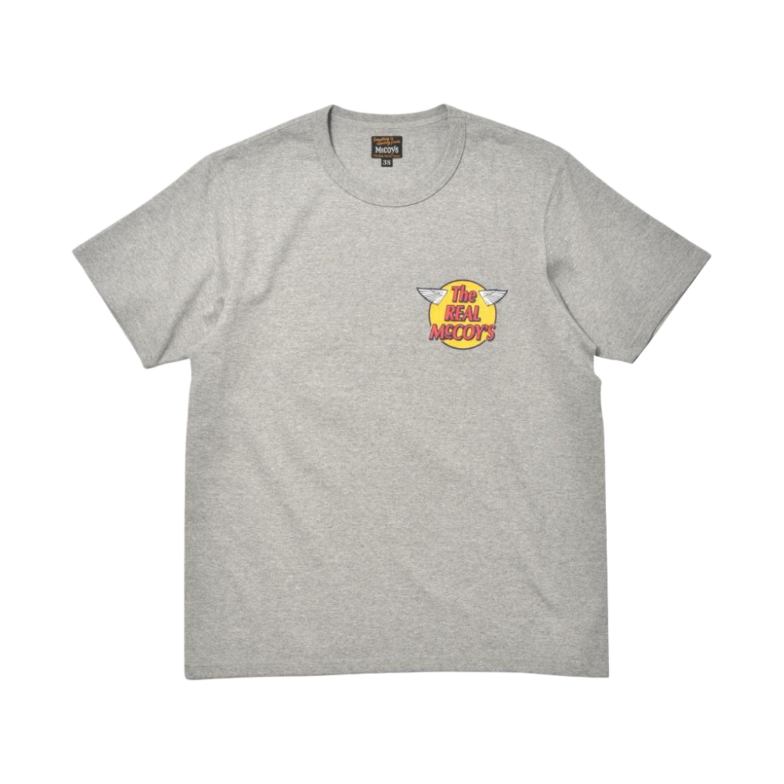 MC20001-020 The Real McCoy's Logo Short Sleeve T-Shirt Grey