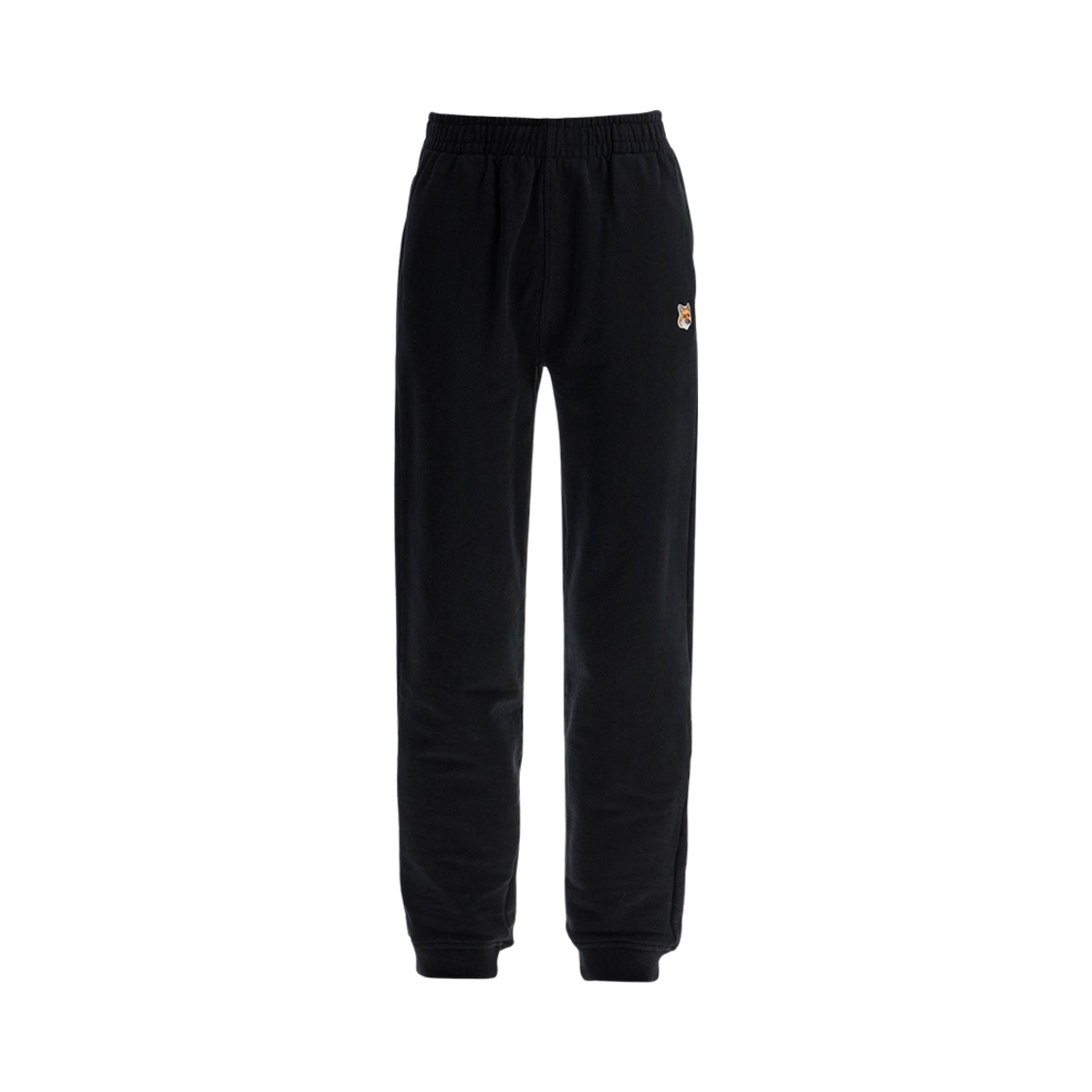(W) 메종 키츠네 폭스 헤드 패치 레귤러 조그 팬츠 블랙((W) Maison Kitsune Fox Head Patch Regular Jog Pants Black)