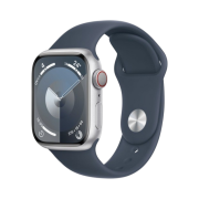Apple Watch Series 9 41mm Cellular Silver Aluminium Case with Sport Band S/M Storm Blue (Korean Ver.)