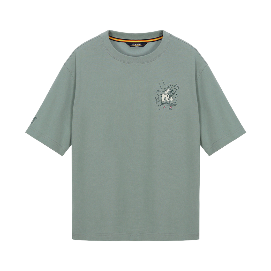 Y242BUT433DM1 K-Way x Chainchul Eiffel Tower Graphic T-shirt Dark Mint