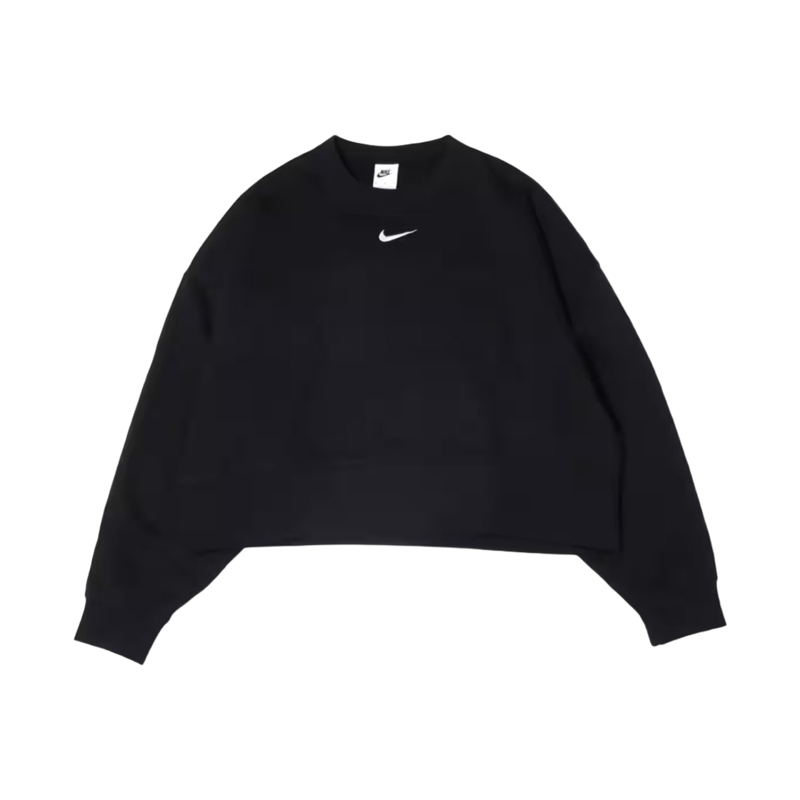 DJ7666-010 (W) Nike NSW Collection Essentials Oversized Fleece Crew Sweatshirt Black - Asia