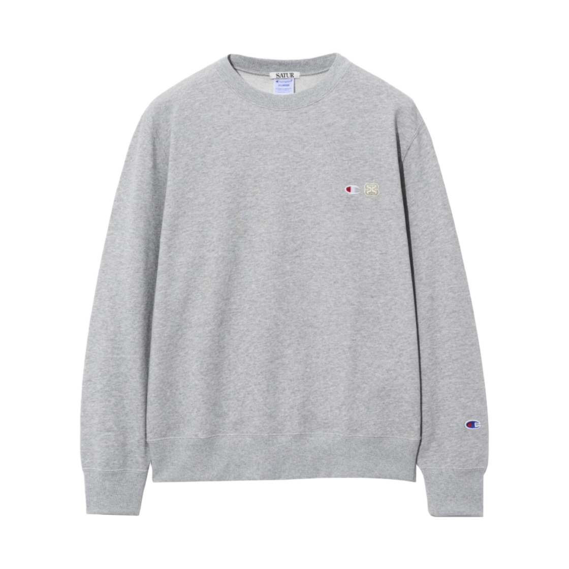 CKTS4EC31G2 Champion x Satur French Terry Crewneck Sweatshirt Melange Grey