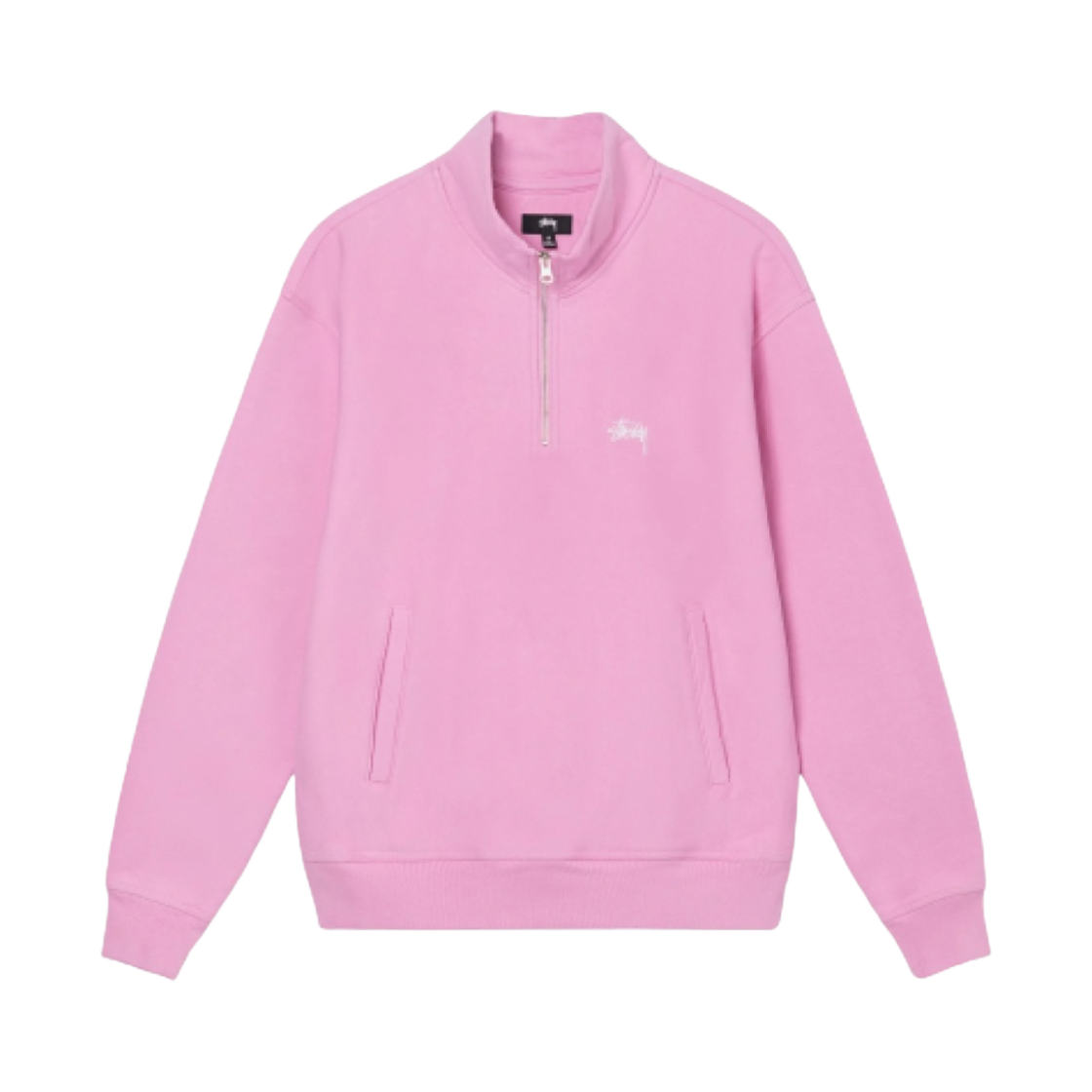 스투시 오버다이드 스탁 로고 모크넥 핑크(Stussy Overdyed Stock Logo Mock Pink) - 1