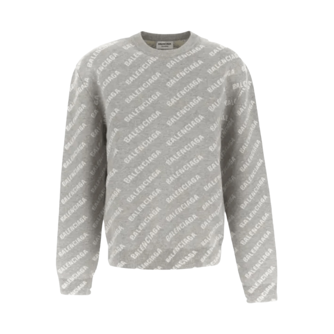 704428T32331461 (W) Balenciaga Mini Allover Logo Sweater Dark Grey - 대표 이미지 #1