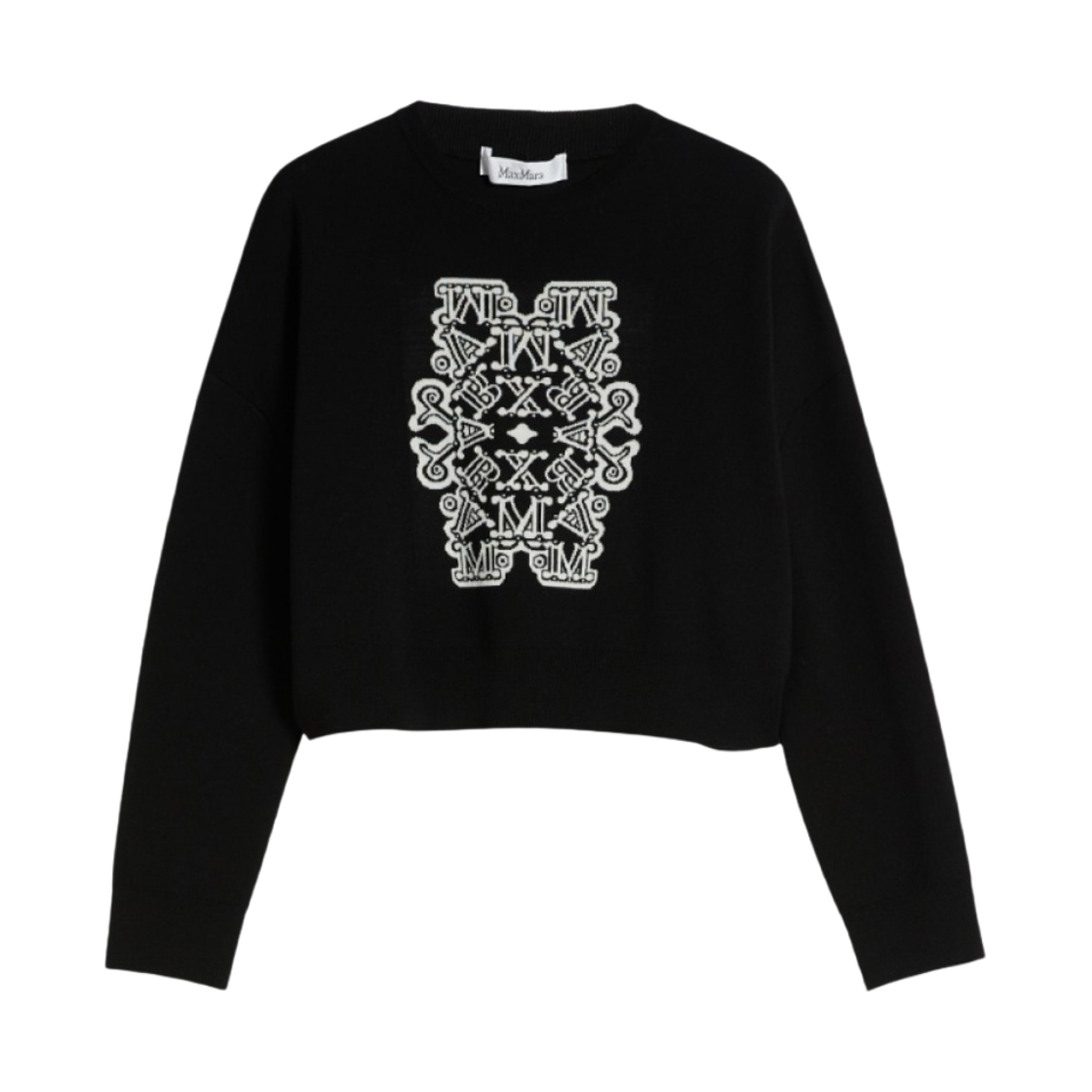SIR-012 (W) Max Mara Sir Virgin Wool Sweater Black White