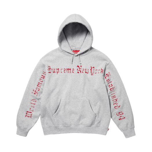 Supreme Contrast Cutout Hooded Sweatshirt Heather Grey - 25SS