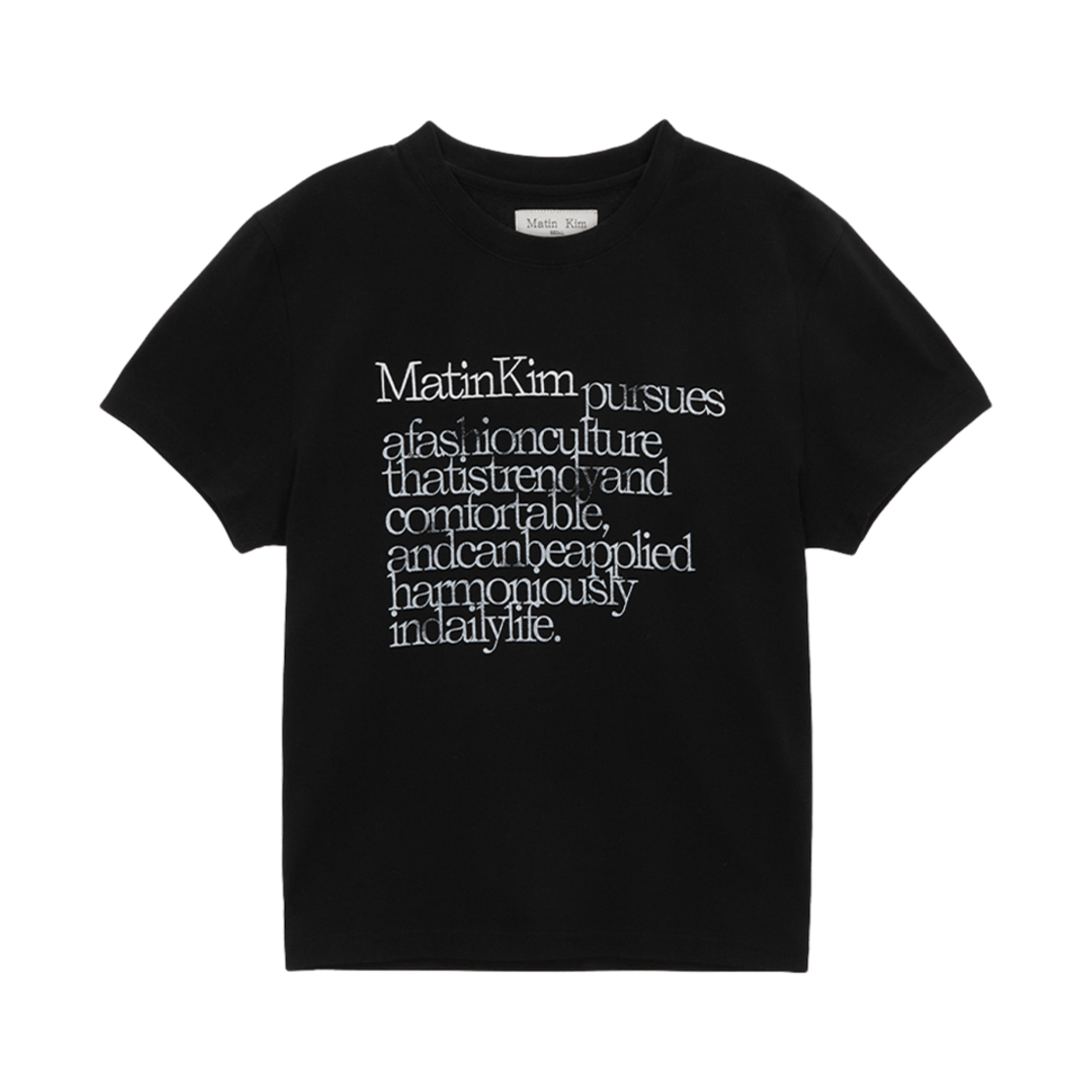 (W) 마뗑킴 씬 타이포 스탠다드 탑 블랙((W) Matin Kim Thin Typo Standard Top Black) - 1