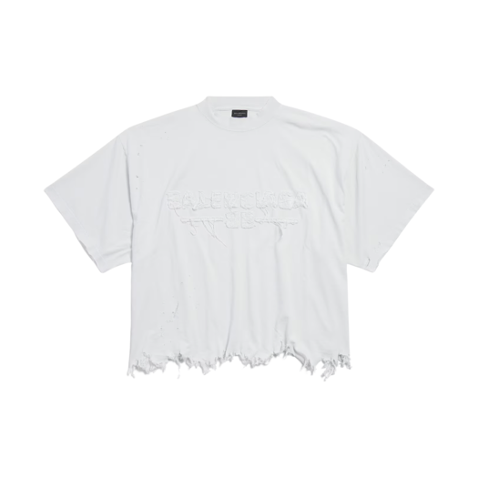 (W) Balenciaga New Year Series 25 Cropped T-Shirt White