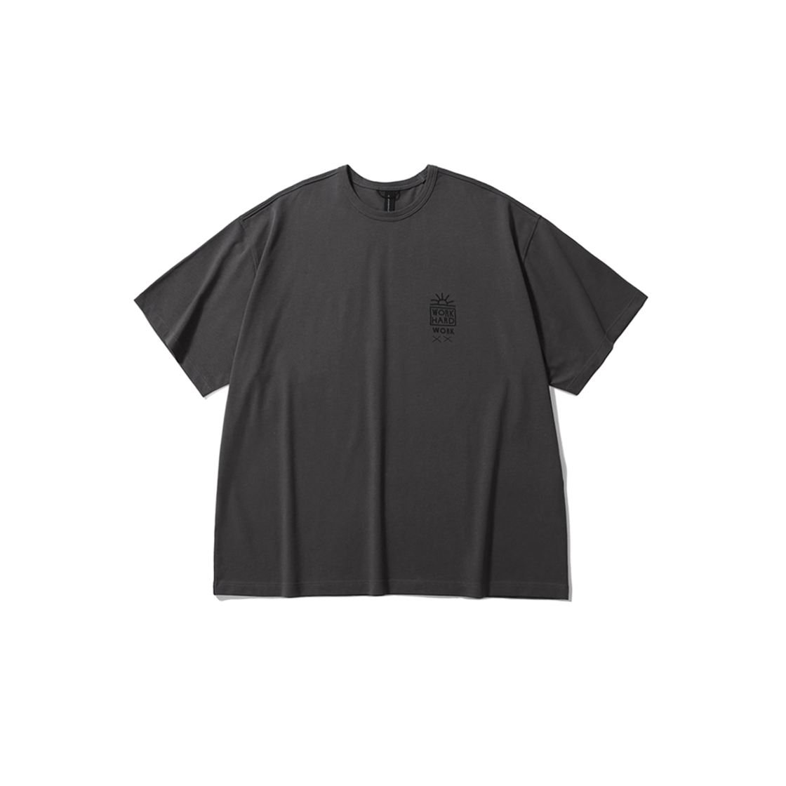 모이프 x 이나피스퀘어 워크 하드 H/S 티 차콜(moif x inapsquare Work Hard H/S Tee Charcoal)