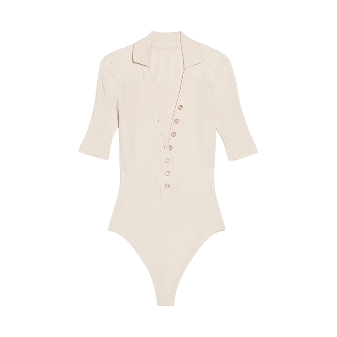 (W) 자크뮈스 르 바디 야우코 폴로 바디수트 오프 화이트((W) Jacquemus Le Body Yauco Polo Bodysuit Off White) - 1