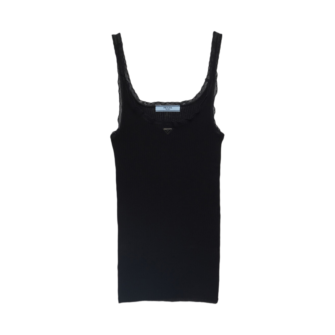 P29B82-17LA-F0002 (W) Prada Ribbed Cotton Top Black