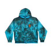 Balenciaga Skater Zip-Up Hoodie Medium Fit Blue Sky