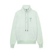 AMI de Coeur Tone-On-Tone Half Zip Sweatshirt Aqua