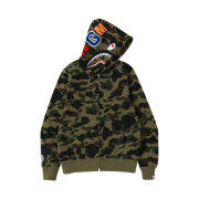 BAPE 1st Camo Shark Full Zip Hoodie Army Green