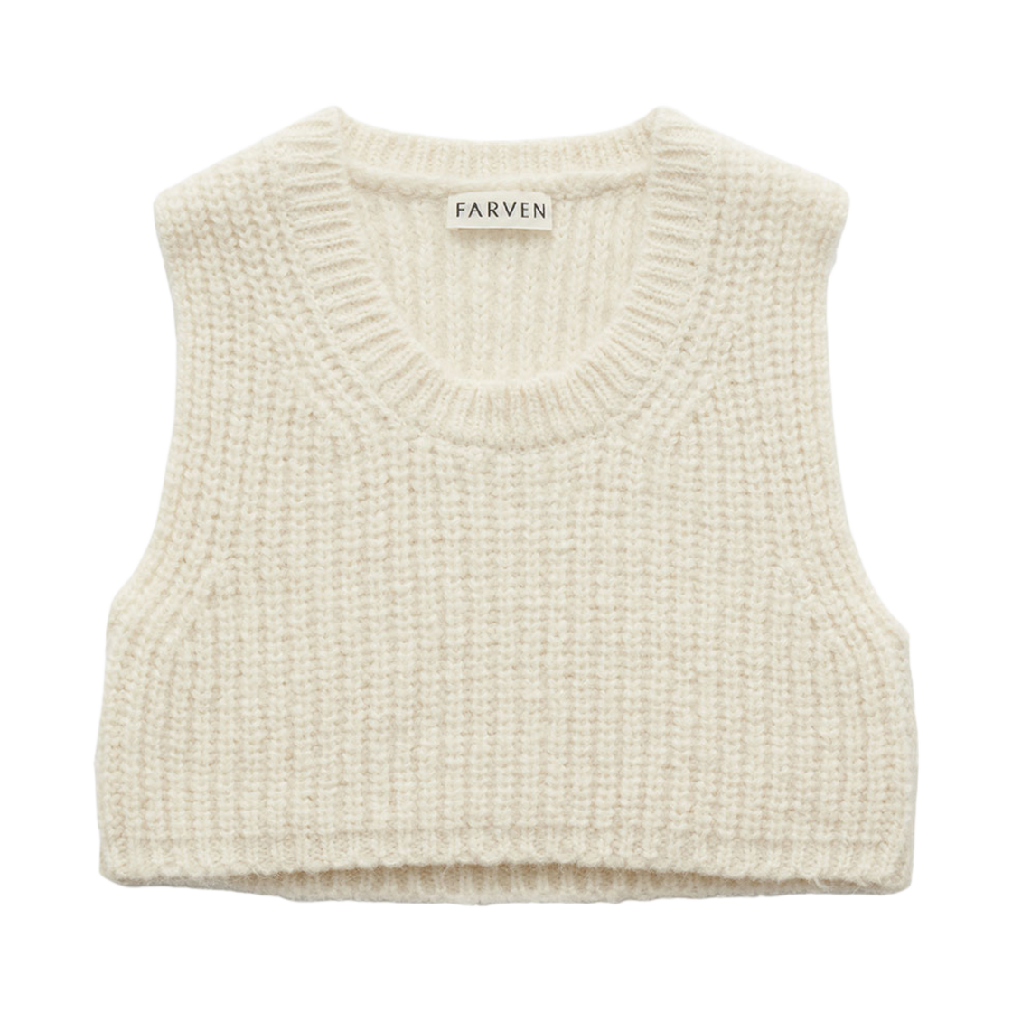 파르벵 앤 알파카 크롭 니트 조끼 아이보리