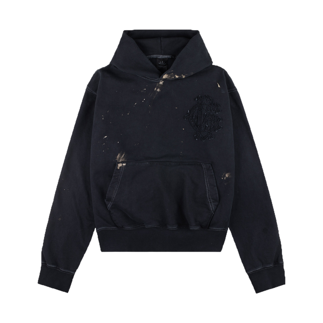 24EP3TS0122 Gatherlazy GL Logo Vintage Washing Hoodie Black