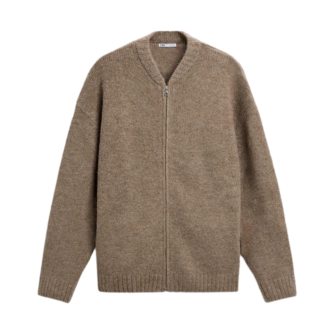 자라 집업 니트 자켓 다크 베이지(Zara Zip-Up Knit Jacket Dark Beige)