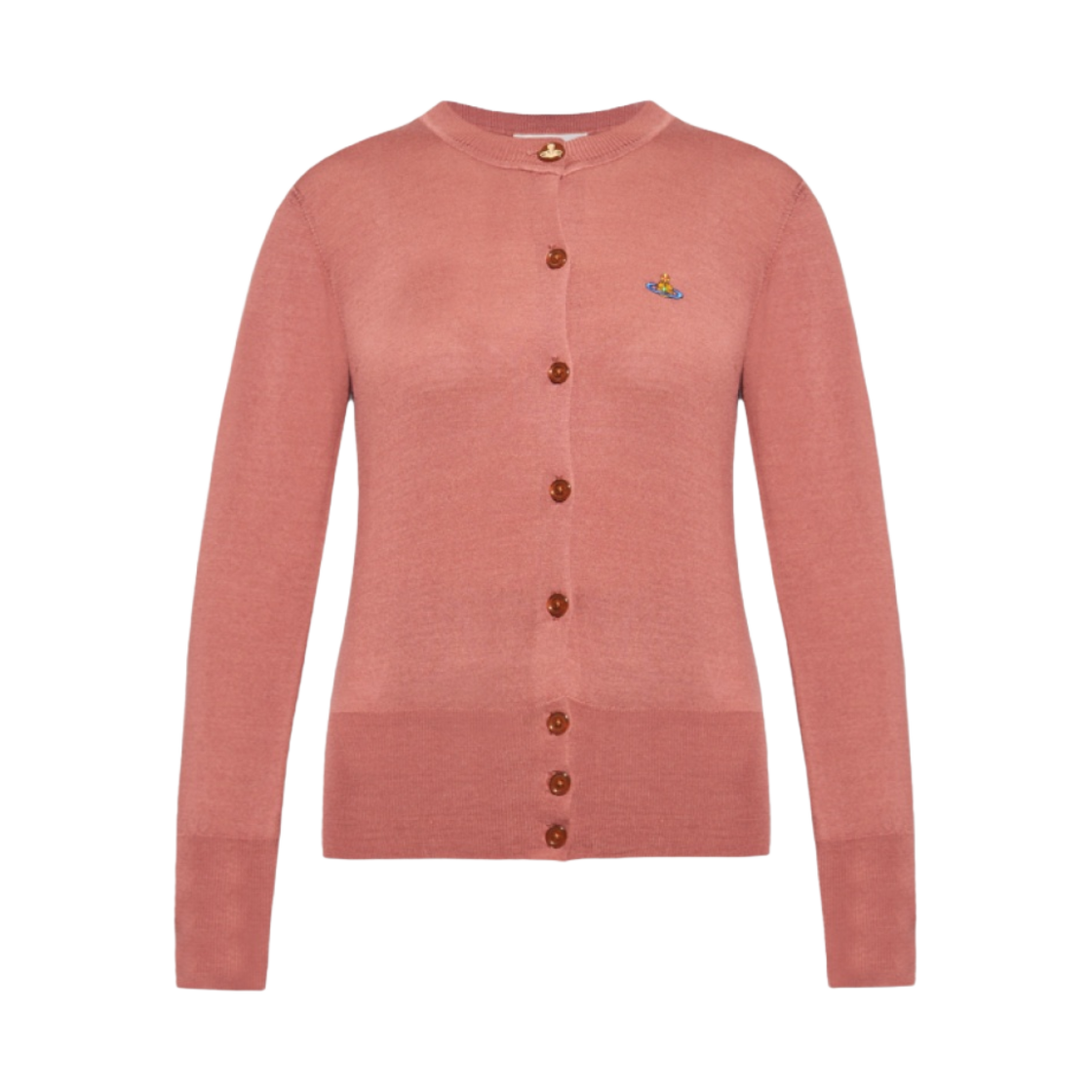1803002P-Y001A-H409 (W) Vivienne Westwood Bea Wool Silk Cardigan Lipstick