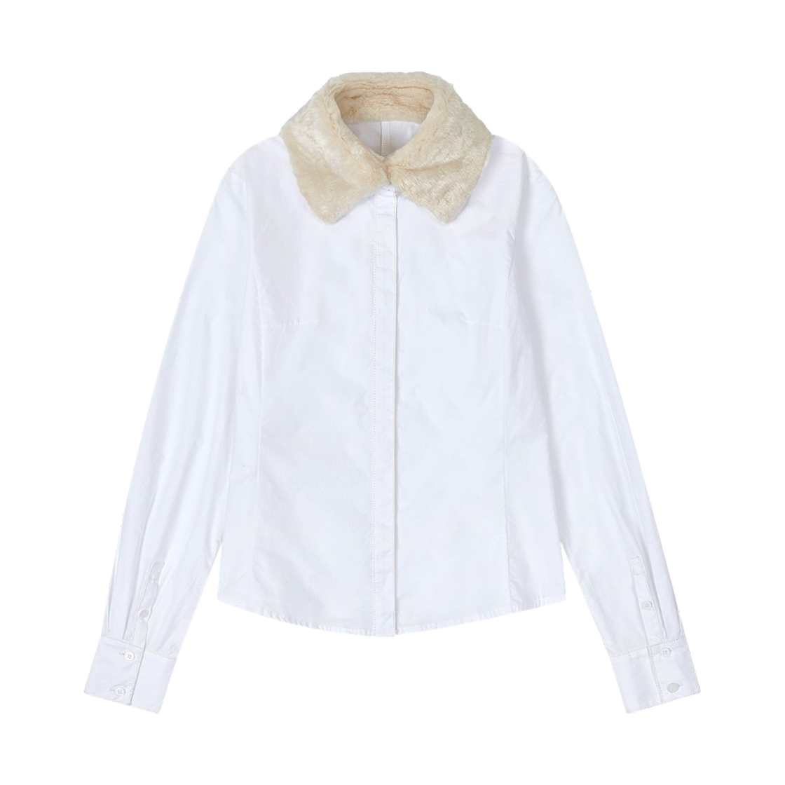 사파리스팟 페이크 퍼 셔츠 아이보리