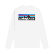 Patagonia P-6 Logo Responsibili-Tee L/S White