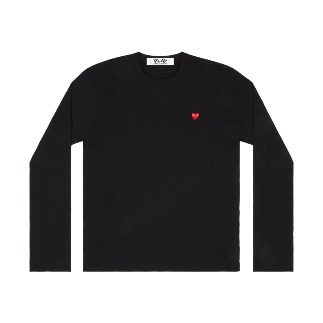 AZ-T307-051-1 (W) Play Comme des Garcons Small Red Heart LS T-Shirt Black