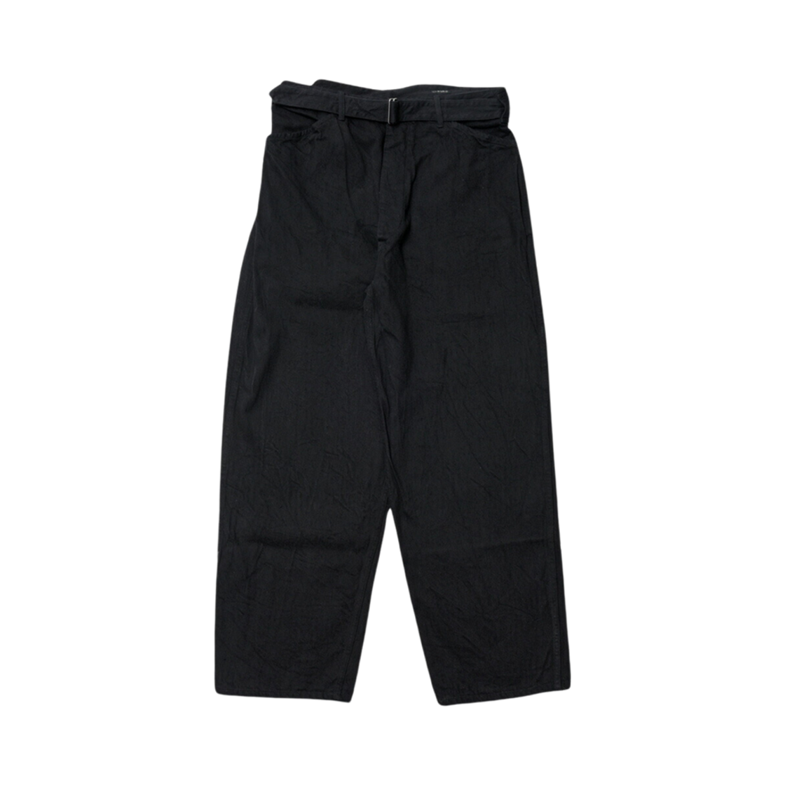 코모리 데님 벨티드 팬츠 블랙 - 24AW(Comoli Denim Belted Pants Black - 24AW)
