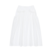 Margarin Fingers Shirring Pocket Long Skirt White