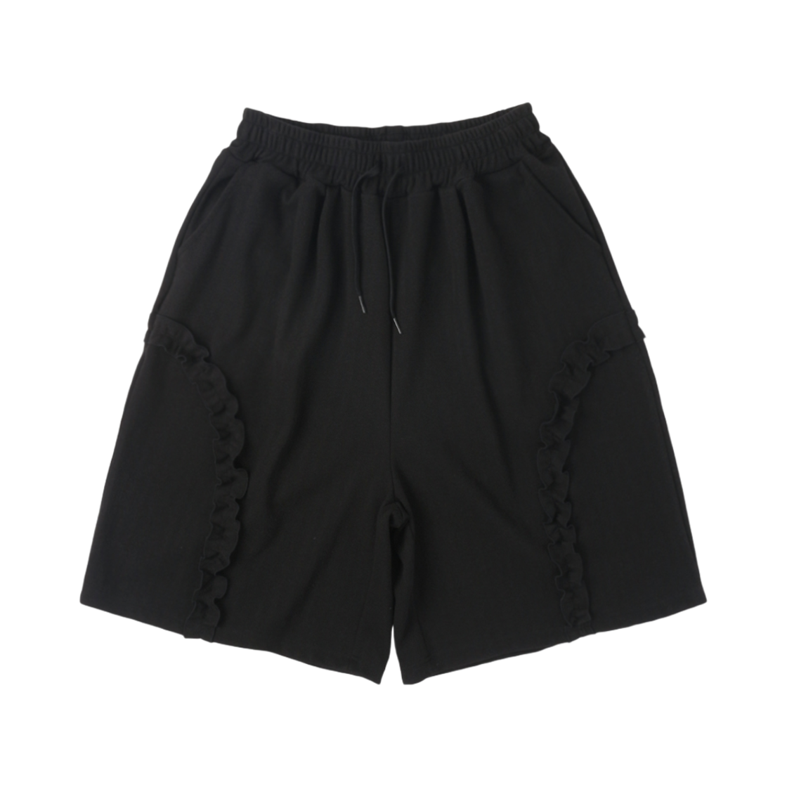 SNCT25SBO007BK SUNNECT Herringbone Frill Shorts Black