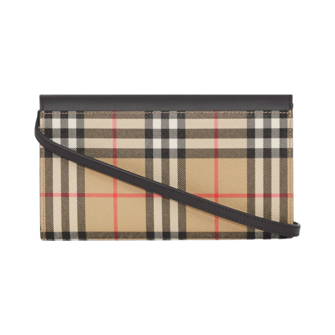 버버리 디테처블 스트랩 체크 레더 지갑 아카이브 베이지 블랙(Burberry Check Leather Wallet with Detachable Strap Archive Beige Black) - 3