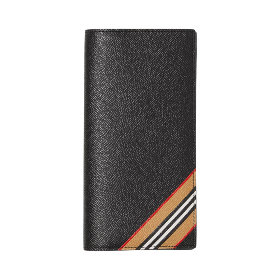 버버리 아이콘 스트라이프 프린트 그레이니 레더 장지갑 블랙(Burberry Icon Stripe Print Grainy Leather Continental Wallet Black) - 1