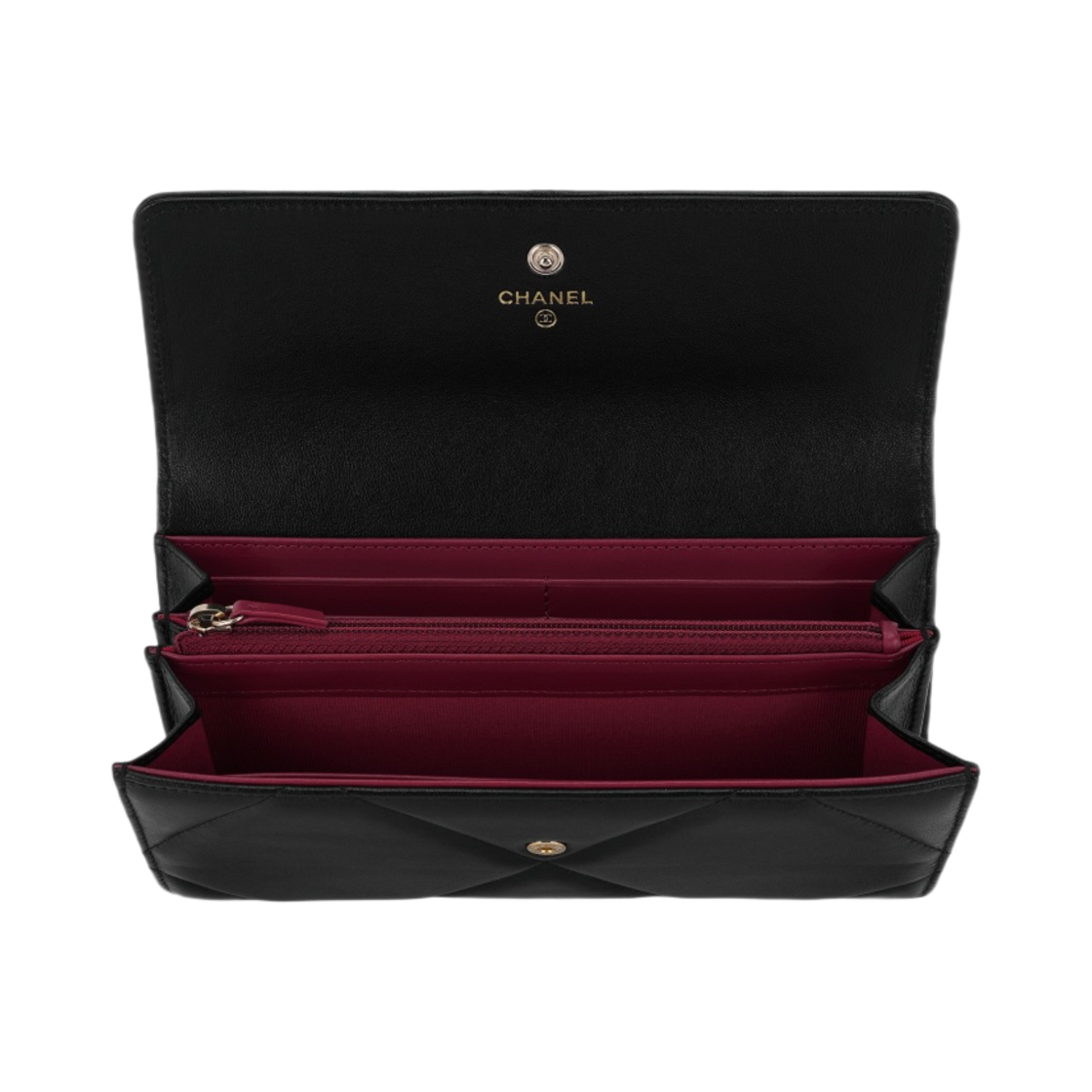 샤넬 19 롱 플랩 지갑 램스킨 & 골드 메탈 블랙(Chanel 19 Long Flap Wallet Lambskin & Gold Black) - 2