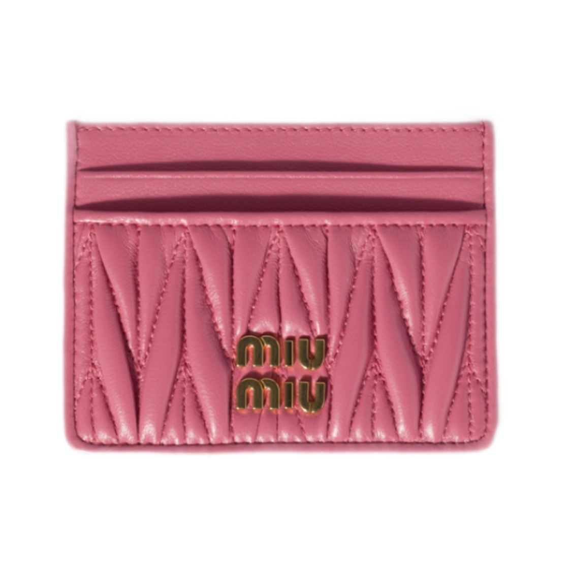 미우 미우 마테라쎄 나파 레더 카드 홀더 베고니아 핑크(Miu Miu Matelassé Nappa Leather Card Holder Begonia Pink)