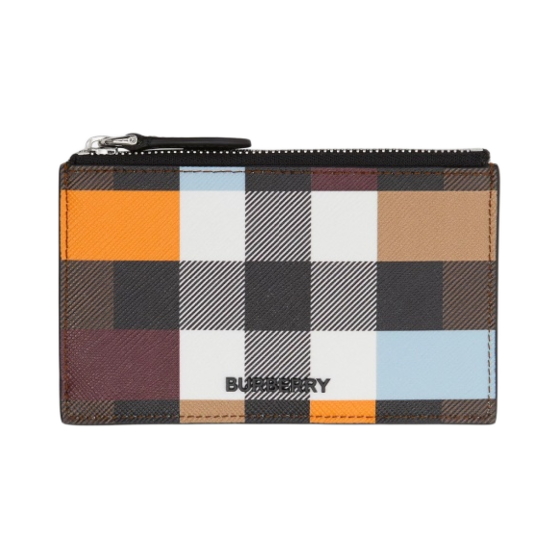 버버리 컬러 블록 체크 지퍼 카드 케이스 다크 버치 브라운(Burberry Colour Block Check Zip Card Case Dark Birch Brown) - 1