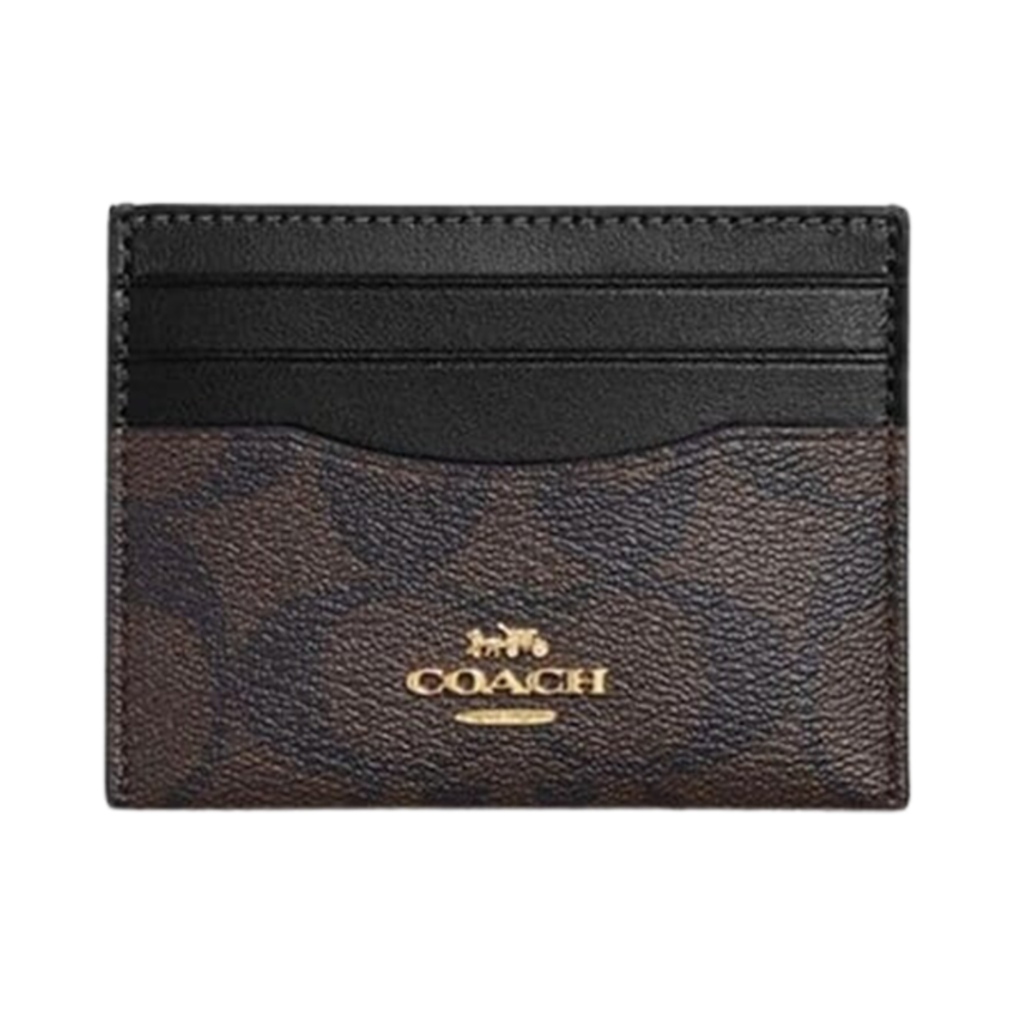 코치 시그니처 캔버스 슬림 ID 카드 케이스 브라운 블랙(Coach Slim ID Card Case in Signature Canvas Brown Black)