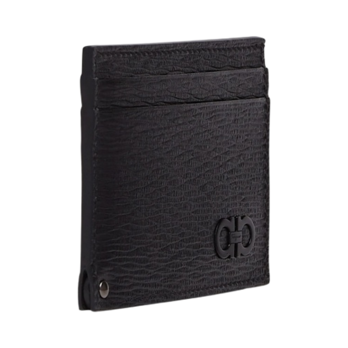 페라가모 간치니 풀-아웃 ID 윈도우 카드 홀더 블랙 다크 레인(Ferragamo Gancini Card Holder with Pull-Out ID Window Black Dark Rain) - 2