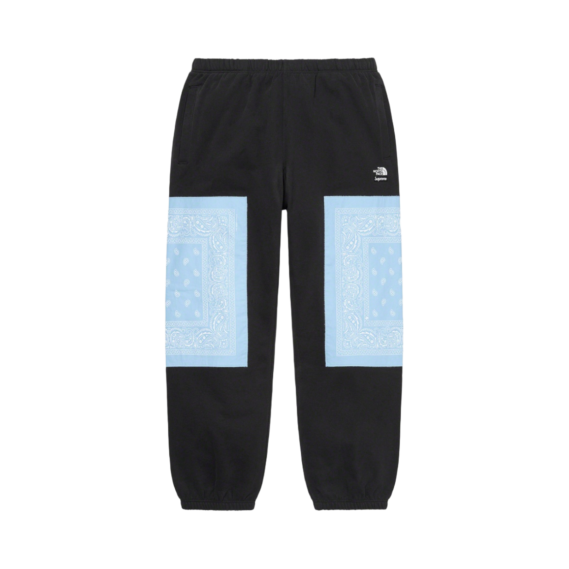 슈프림 x 노스페이스 반다나 스웨트팬츠 블랙 - 22SS