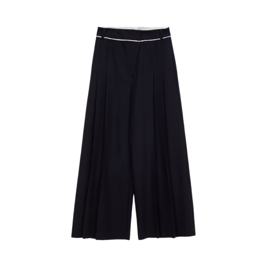 W) 마뗑킴 마뗑 스트라이프 턱 팬츠 블랙 | Matin Kim | KREAM