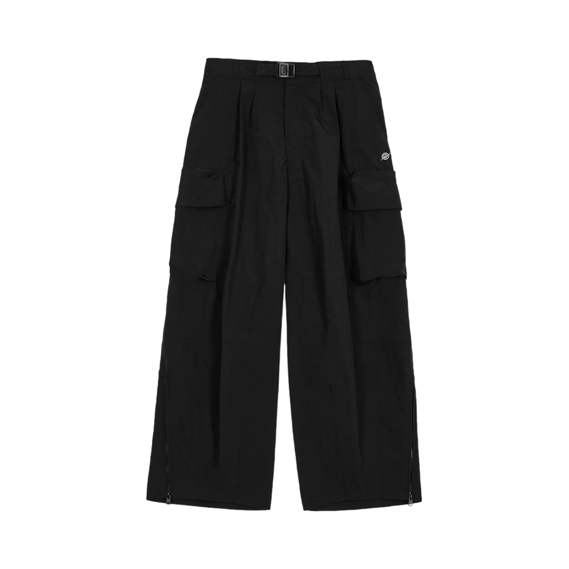 KB1PT1209MBK KALA PATTHAR Nylon Ankle Zipped Cargo Pants Black