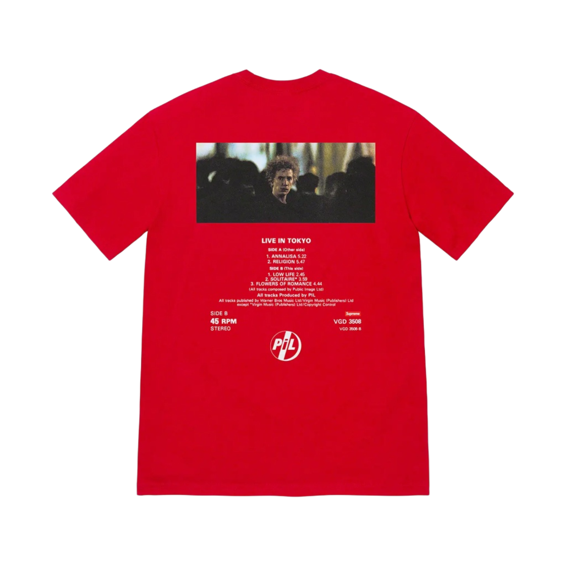 슈프림 필 리브 인 도쿄 티셔츠 레드 - 22FW(Supreme PiL Live In Tokyo T-Shirt Red - 22FW) - 2