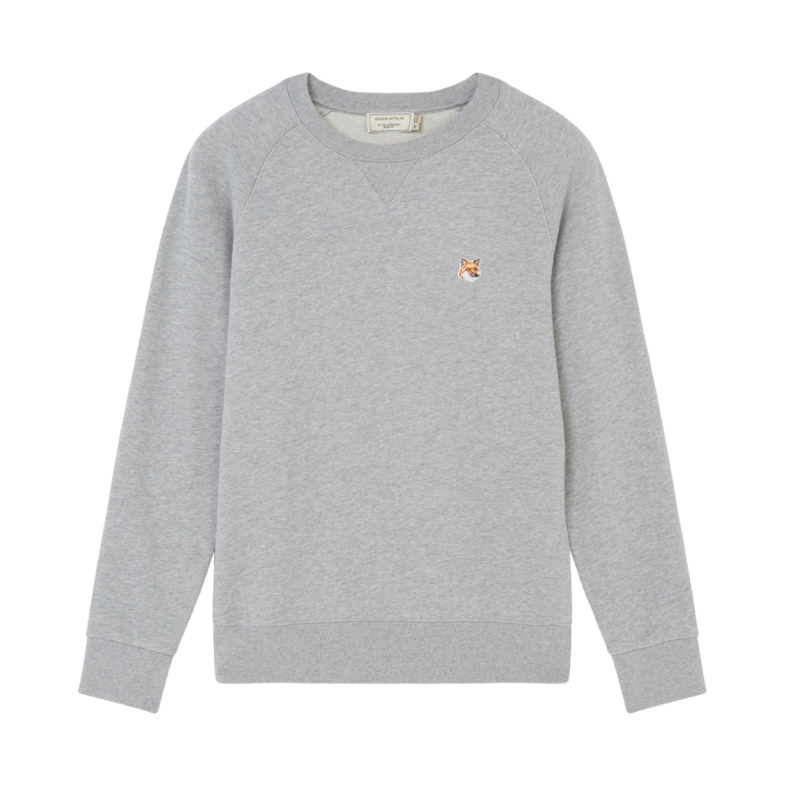 AM00303KM0001 Maison Kitsune Fox Head Patch Classic Sweatshirt Grey Melange