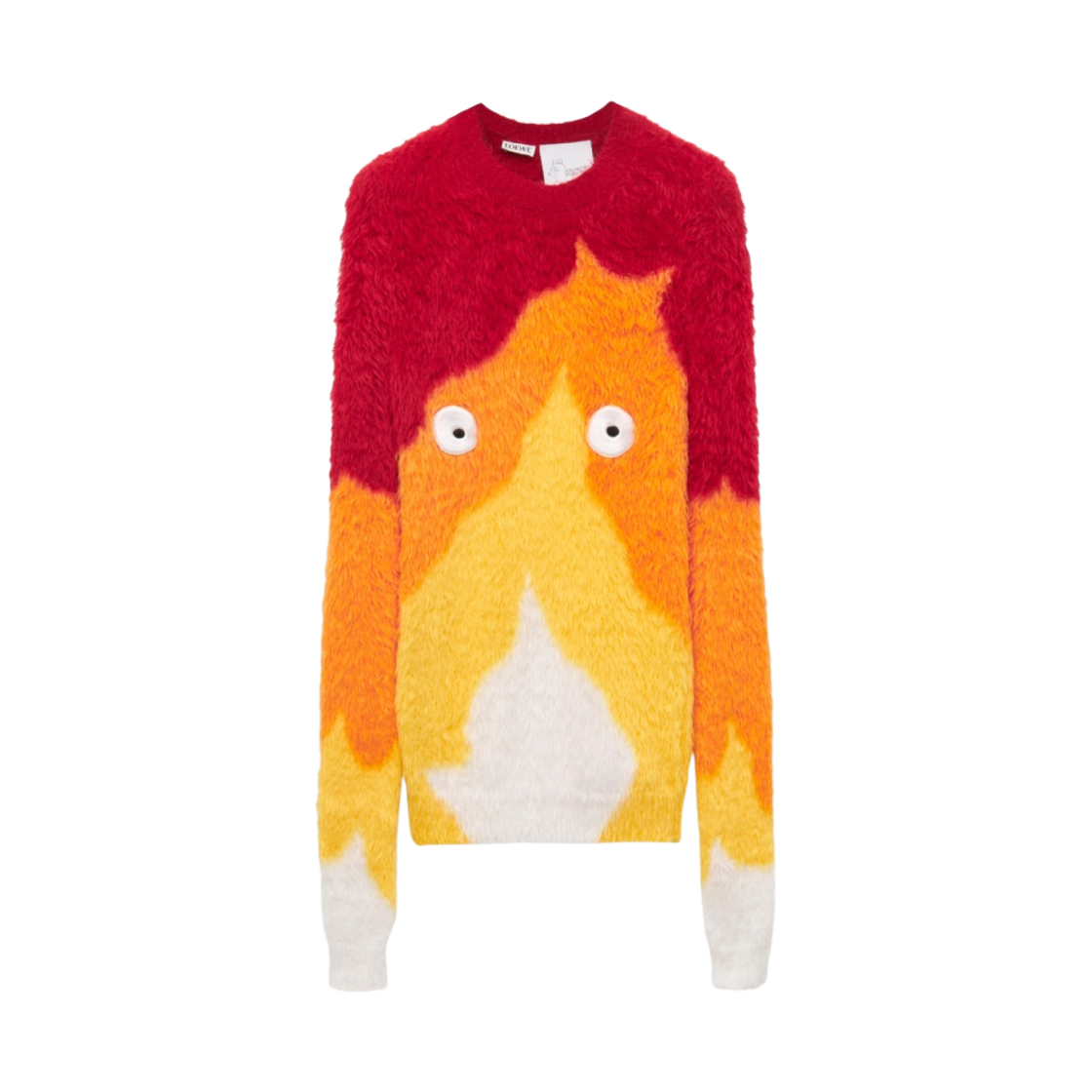 로에베 x 하울의 움직이는 성 캘시퍼 안타르시아 니트 스웨터 오렌지 멀티톤(Loewe x Howl's Moving Castle Calcifer Sweater in Intarsia Knit Orange Multitone) - 1