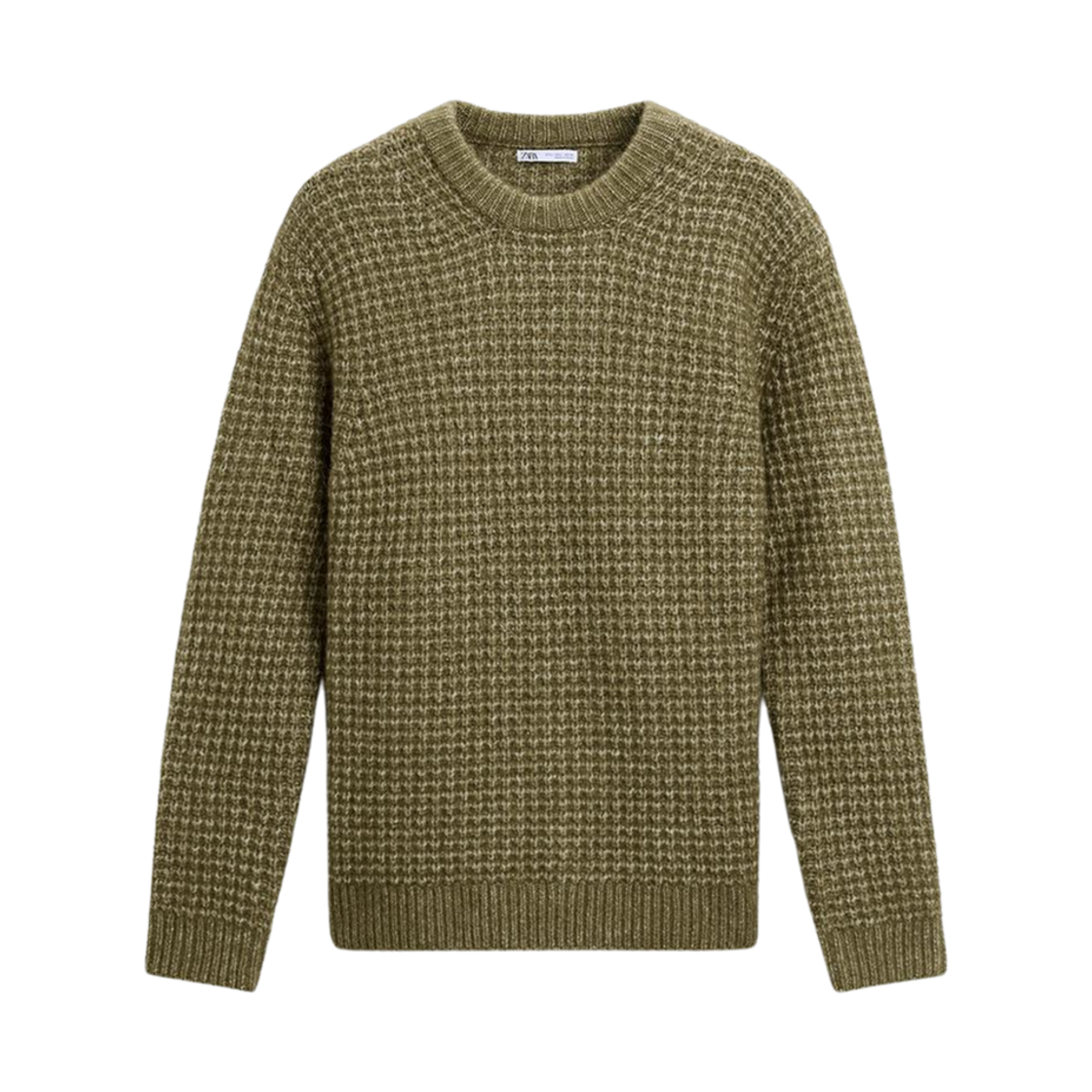 자라 스퀘어 텍스쳐드 스웨터 그린(Zara Square Texture Sweater Green) - 1