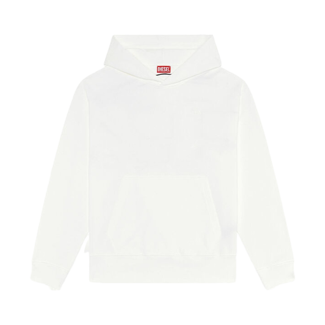디젤 후드 로고 자수 화이트(Diesel Hoodie with Logo Embroidery White)