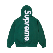 Supreme Satin Applique Hooded Sweatshirt Dark Green - 24FW
