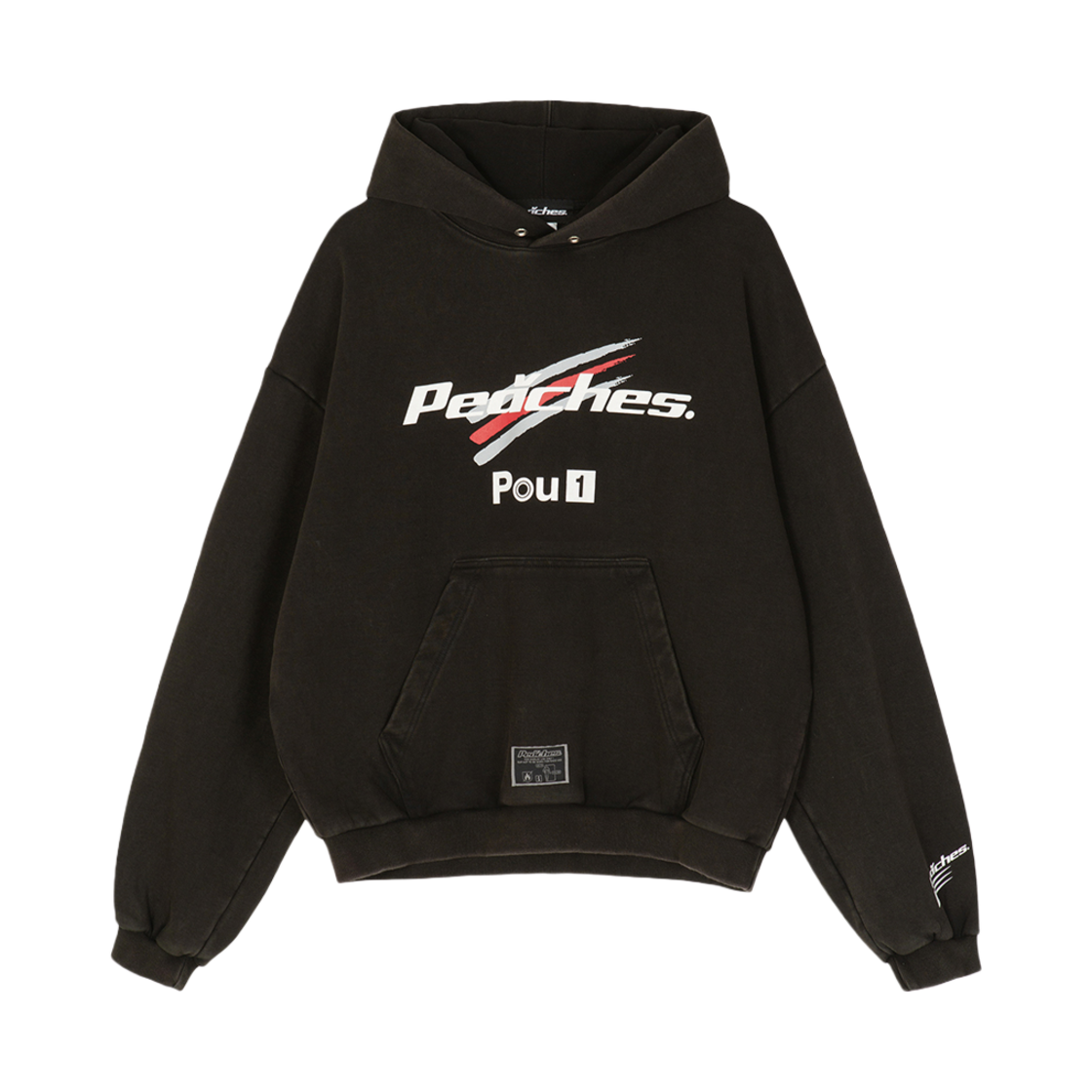 피치스 웨스턴 레이싱 로고 후디 블랙(Peaches Western Racing Logo Hoodie Black)