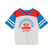 Green Butter Women Cotton Rugby Logo Tee Blue