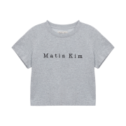 (W) Matin Kim Matin Embroidery Logo Crop Top Grey