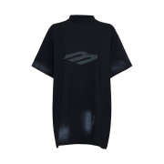 Balenciaga 3B Stencil Vintage Jersey Oversized T-Shirt Black